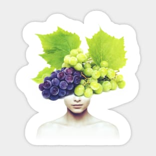 Grapes head portrait Sticker